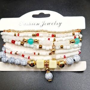 HANDMADE beaded layered bracelets